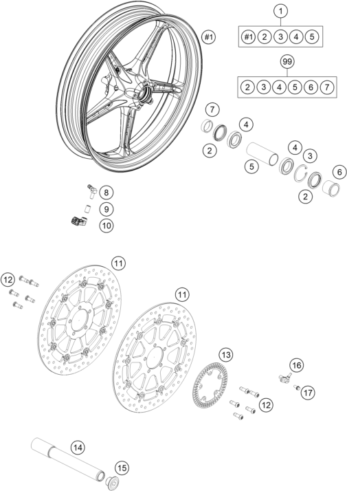 Explosionsgrafik VORDERRAD