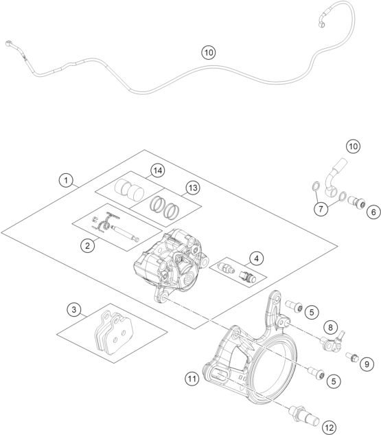 Explosionsgrafik BREMSZANGE HINTEN