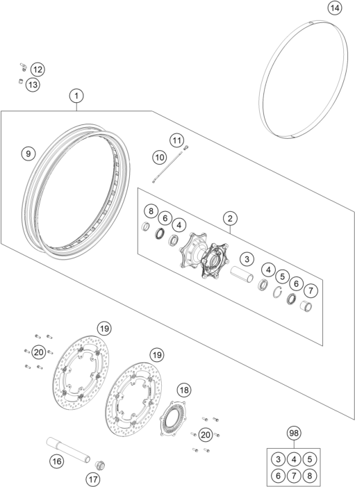Explosionsgrafik VORDERRAD