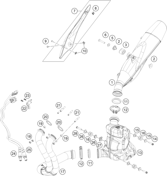 Explosionsgrafik AUSPUFFANLAGE