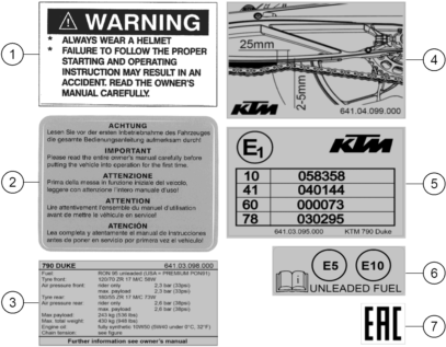 Explosionsgrafik TECHNISCHE INFO AUFKLEBER