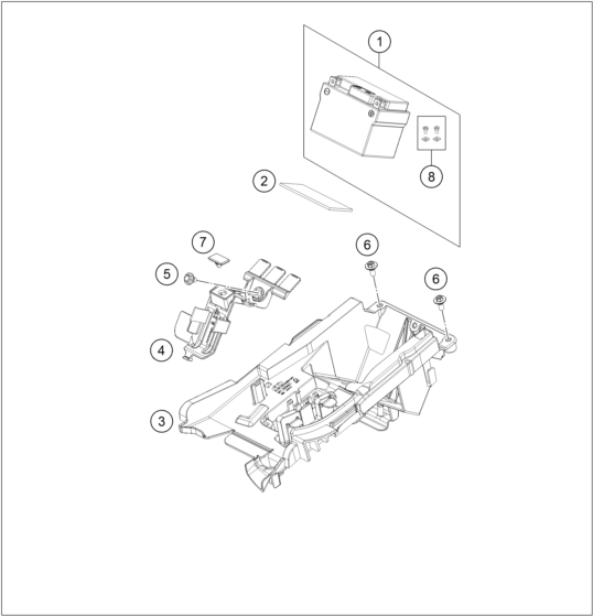 Explosionsgrafik BATTERIE