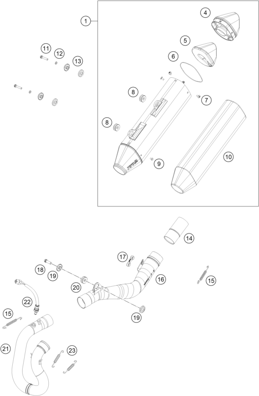 Explosionsgrafik AUSPUFFANLAGE