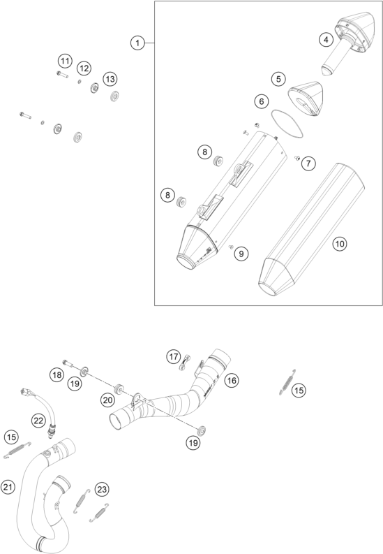 Explosionsgrafik AUSPUFFANLAGE