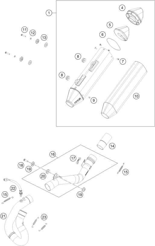 Explosionsgrafik AUSPUFFANLAGE