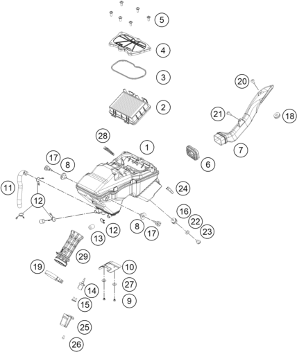 Explosionsgrafik LUFTFILTER