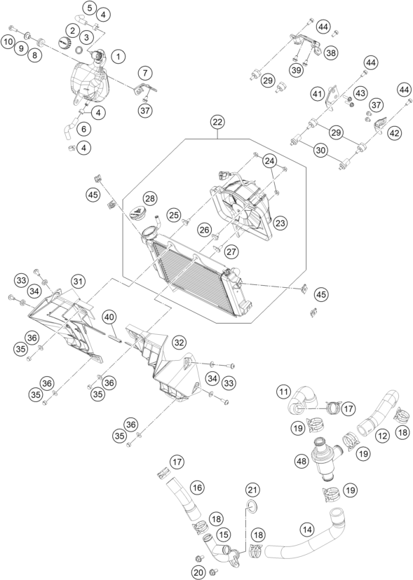 Explosionsgrafik KÜHLSYSTEM