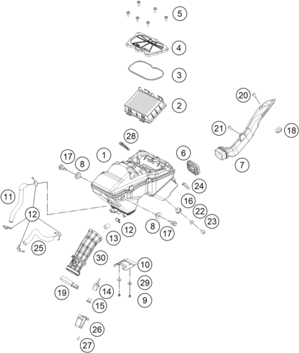 Explosionsgrafik LUFTFILTER