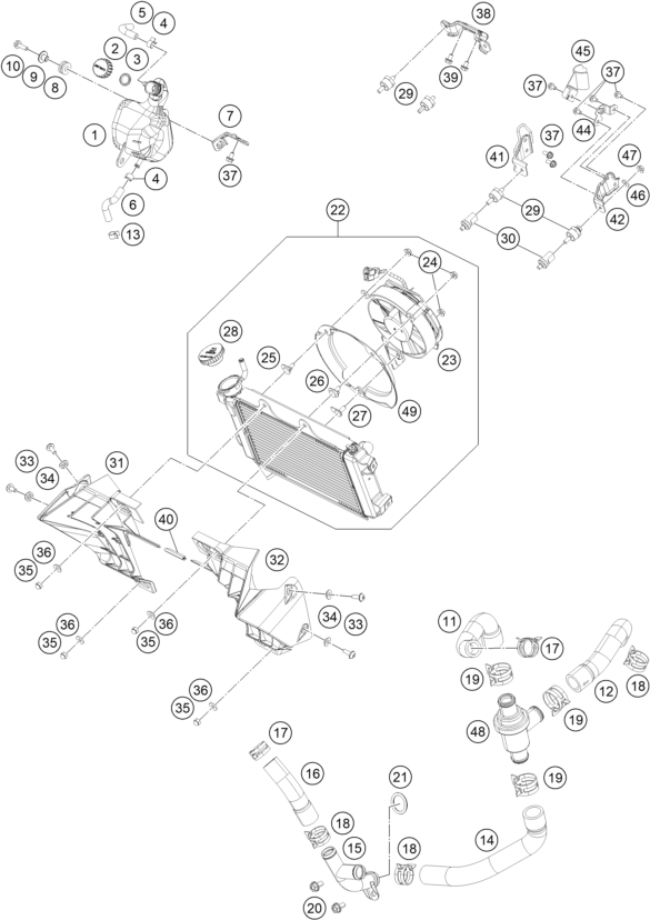 Explosionsgrafik KÜHLSYSTEM