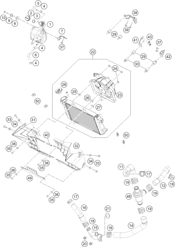 Explosionsgrafik KÜHLSYSTEM