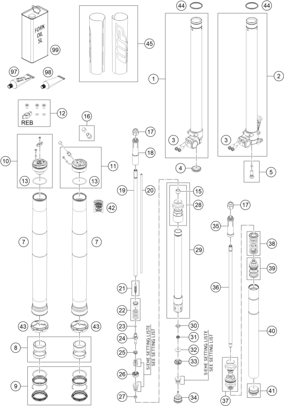 Explosionsgrafik TELEGABEL ZERLEGT