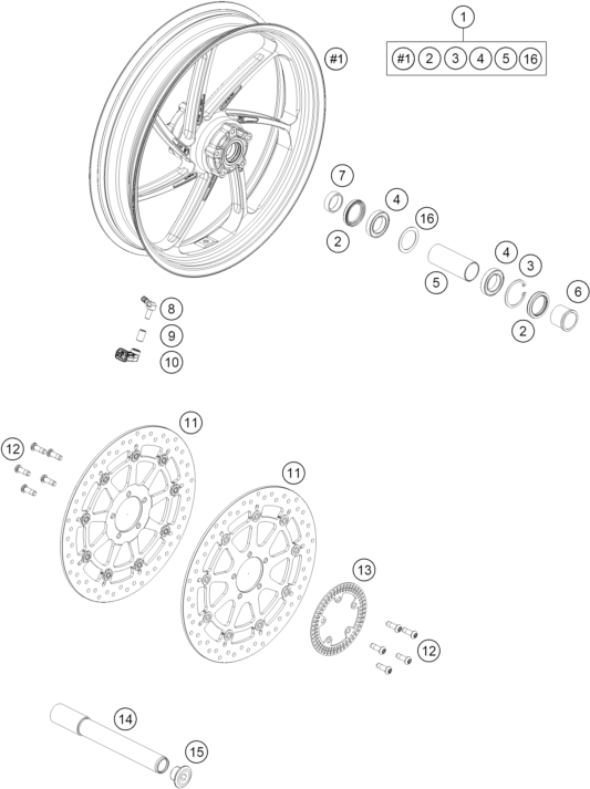 Explosionsgrafik VORDERRAD