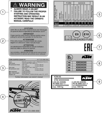 Explosionsgrafik TECHNISCHE INFO AUFKLEBER