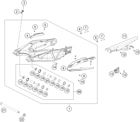 Explosionsgrafik SCHWINGARM