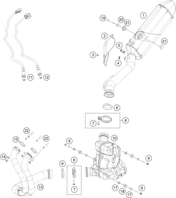 Explosionsgrafik AUSPUFFANLAGE