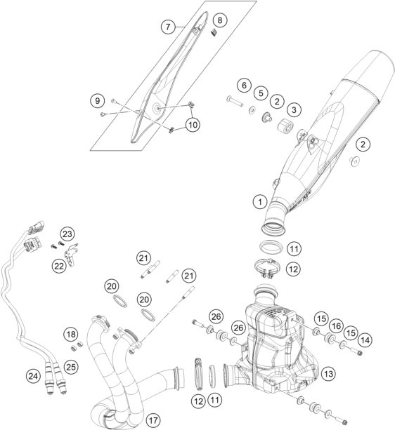 Explosionsgrafik AUSPUFFANLAGE