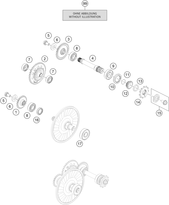 Explosionsgrafik GETRIEBE