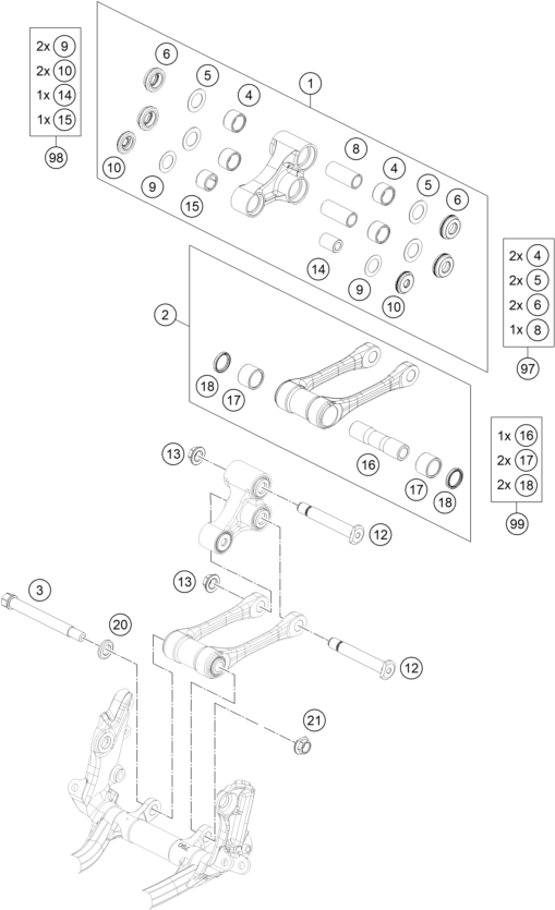 Explosionsgrafik PRO LEVER ANLENKUNG