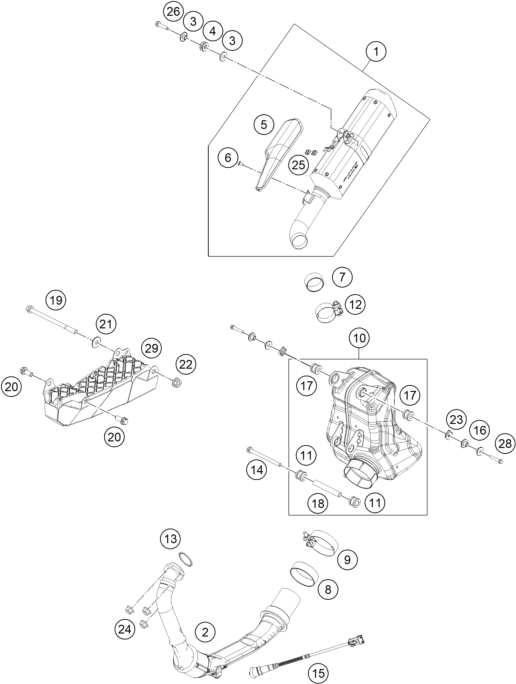 Explosionsgrafik AUSPUFFANLAGE
