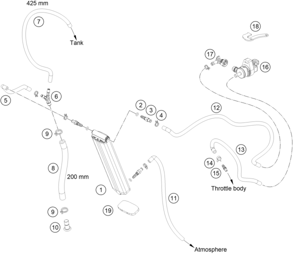 Explosionsgrafik AKTIVKOHLEFILTER