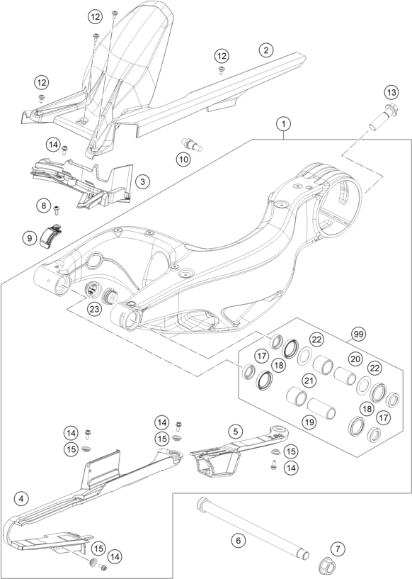 Explosionsgrafik SCHWINGARM