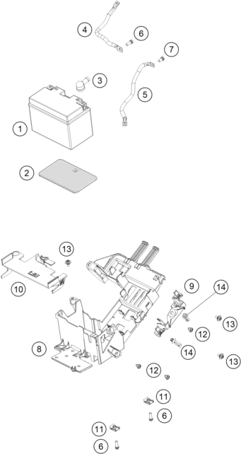 Explosionsgrafik BATTERIE