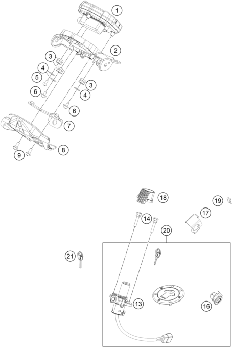 Explosionsgrafik INSTRUMENTE / SCHLOSSSYSTEM