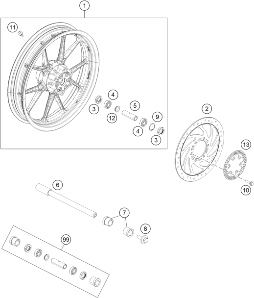 Explosionsgrafik VORDERRAD