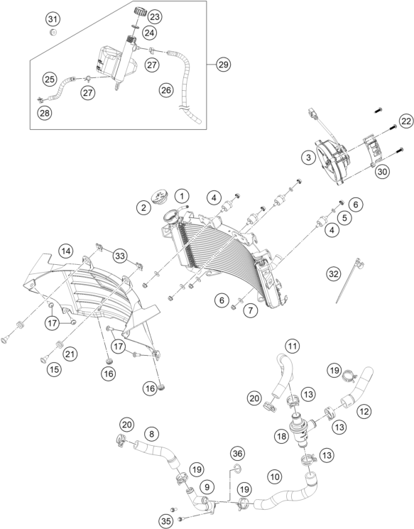 Explosionsgrafik KÜHLSYSTEM