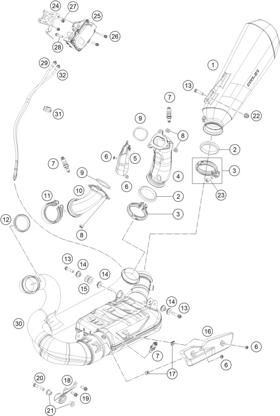 Explosionsgrafik AUSPUFFANLAGE