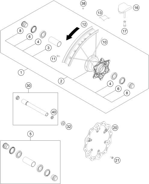 Explosionsgrafik VORDERRAD