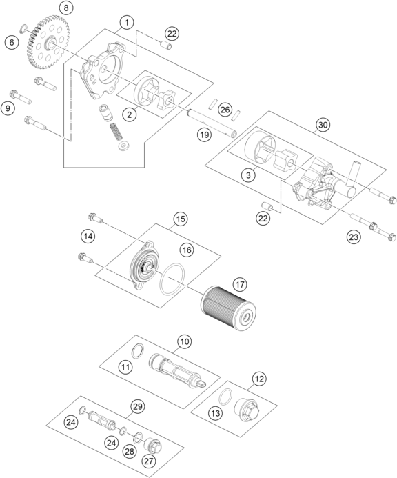 Explosionsgrafik SCHMIERSYSTEM