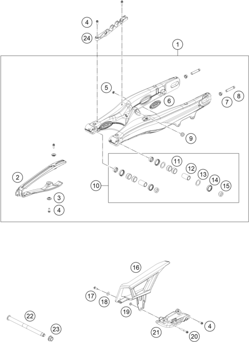 Explosionsgrafik SCHWINGARM