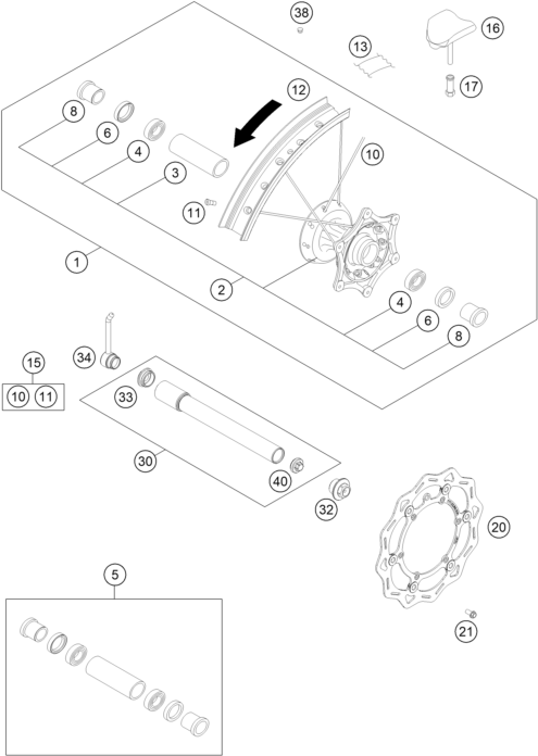 Explosionsgrafik VORDERRAD