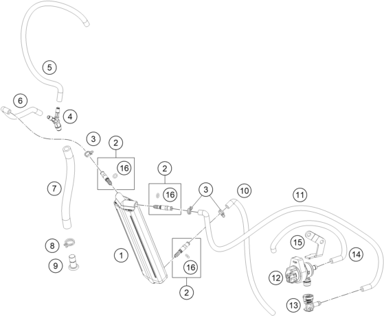 Explosionsgrafik AKTIVKOHLEFILTER