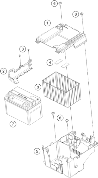 Explosionsgrafik BATTERIE