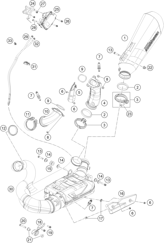 Explosionsgrafik AUSPUFFANLAGE
