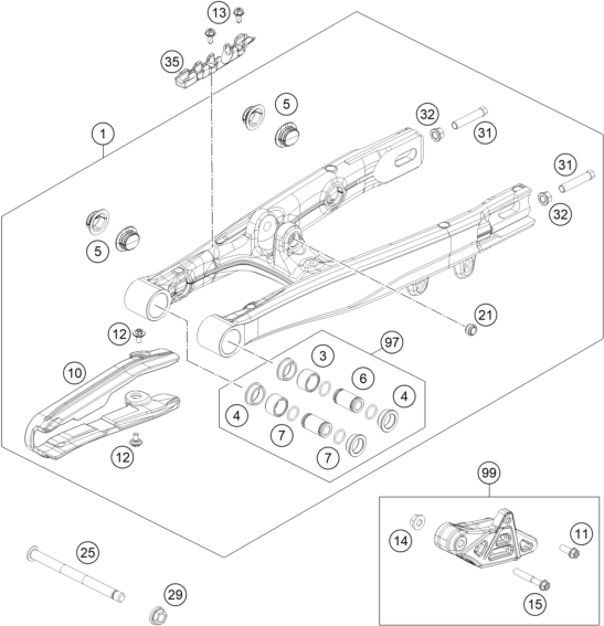 Explosionsgrafik SCHWINGARM