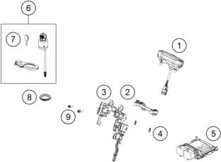 Explosionszeichnung der Baugruppe INSTRUMENTE / SCHLOSSSYSTEM, Position 3 ist markiert