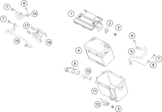 Explosionsgrafik BATTERIE