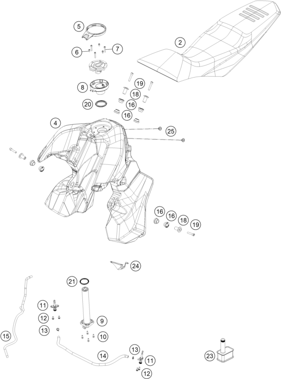 Explosionsgrafik TANK, SITZBANK