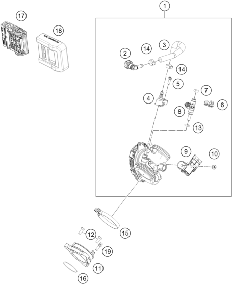Explosionsgrafik DROSSELKLAPPEN- / DREHWALZENKÖRPER