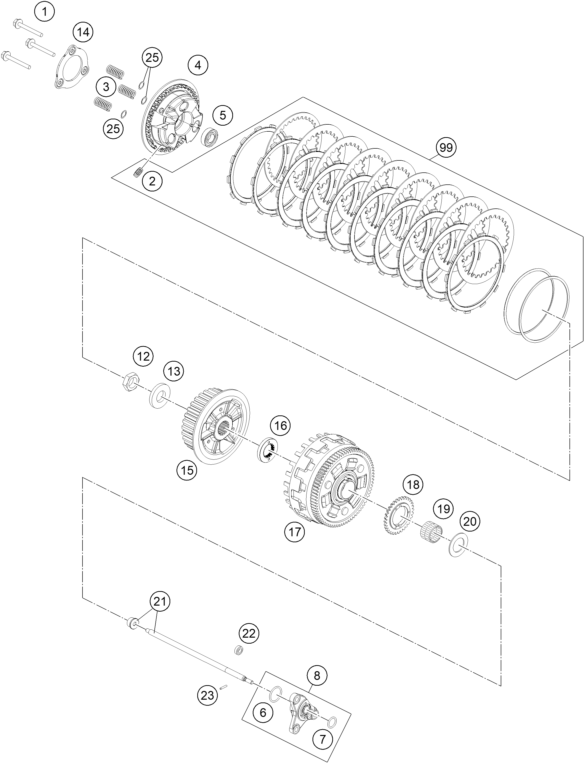 Explosionszeichnung der Baugruppe KUPPLUNG, Position 7 ist markiert