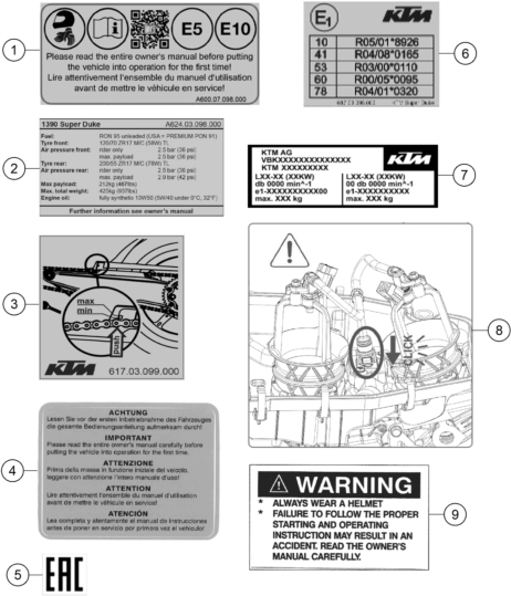 Explosionsgrafik TECHNISCHE INFO AUFKLEBER