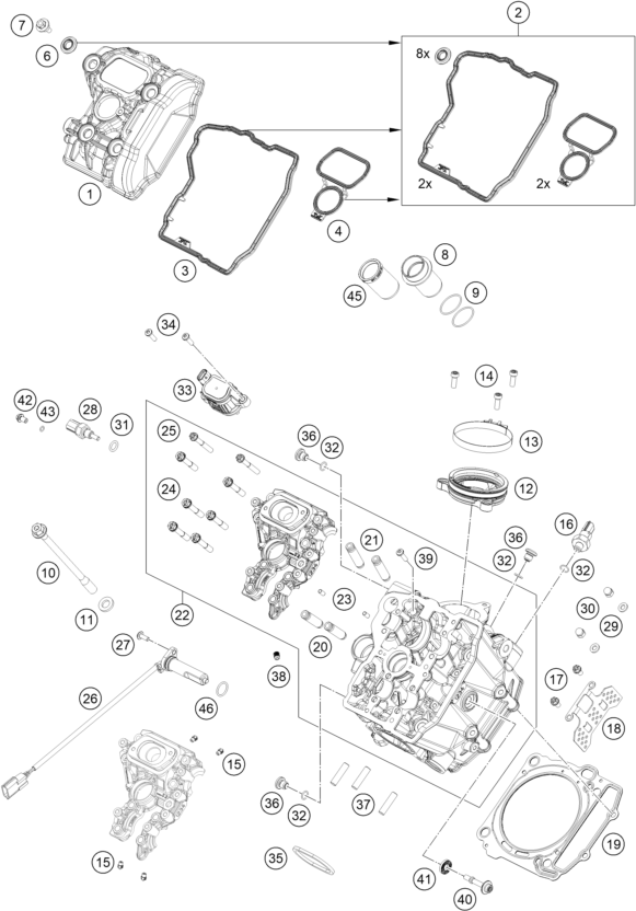 Explosionsgrafik ZYLINDERKOPF VORNE