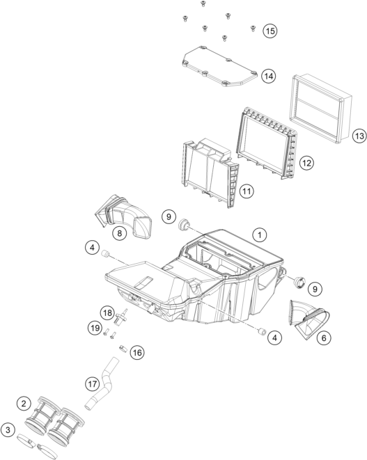 Explosionsgrafik LUFTFILTER