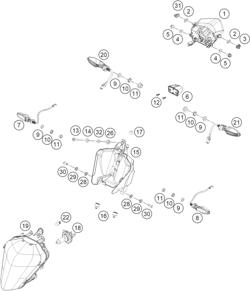 Explosionsgrafik LICHTANLAGE