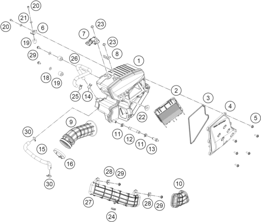 Explosionsgrafik LUFTFILTER
