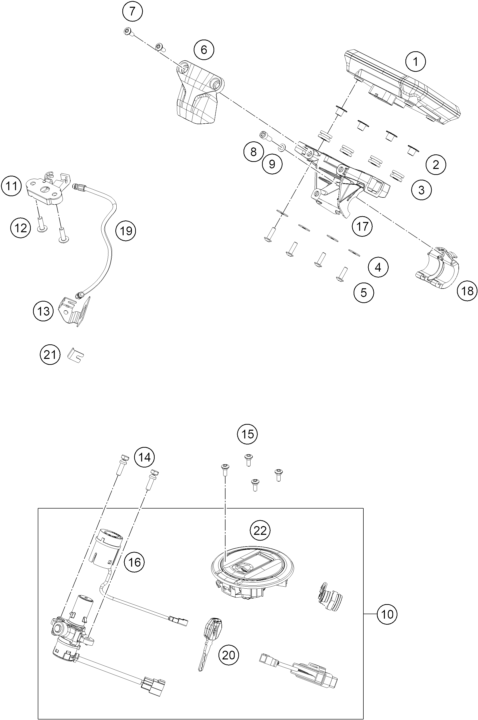Explosionsgrafik INSTRUMENTE / SCHLOSSSYSTEM