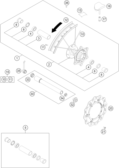 Explosionsgrafik VORDERRAD